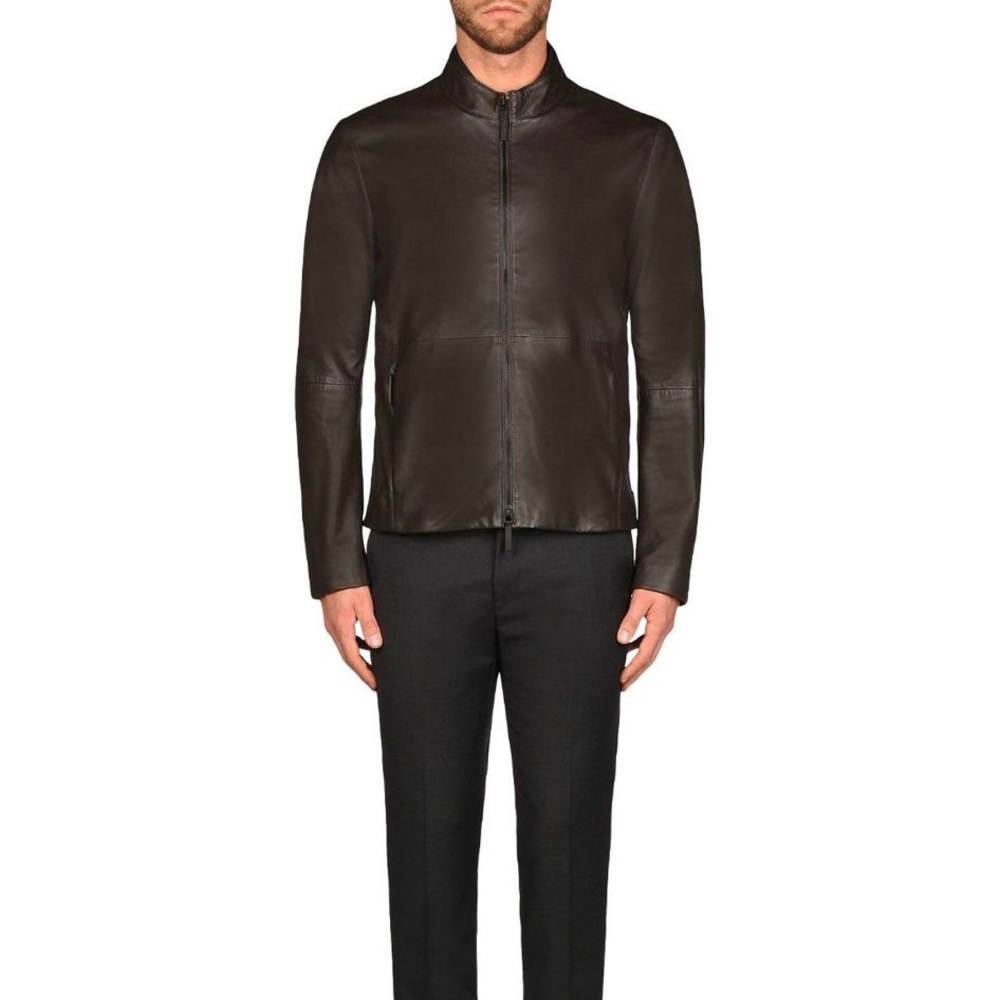 Armani Leather Bomber.  💯 authentic